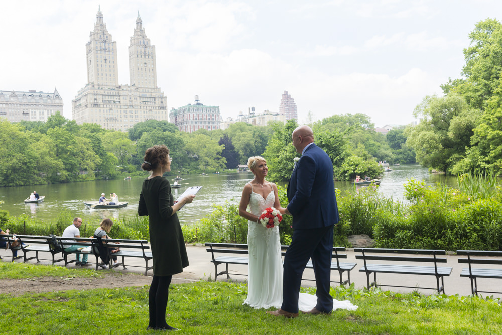 Wedding Officiant by the Bow Bridge in Central Park