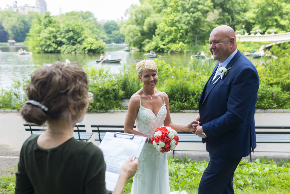 Wedding Officiant by the Bow Bridge in Central Park