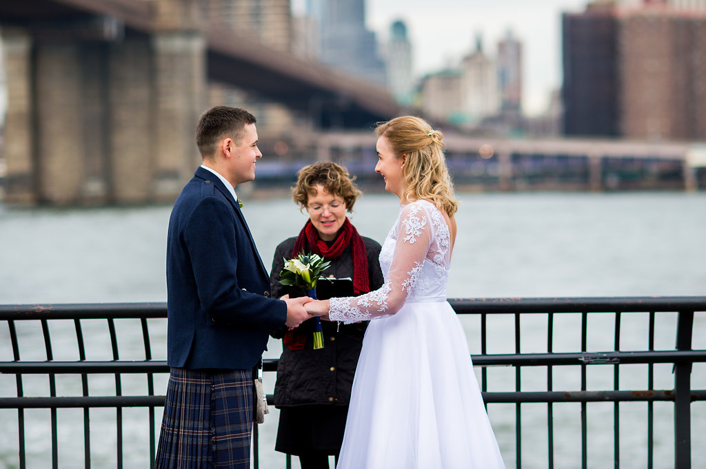 Brooklyn Bridge Park’s boardwalk offers a beautiful scenic background for your wedding ceremony.