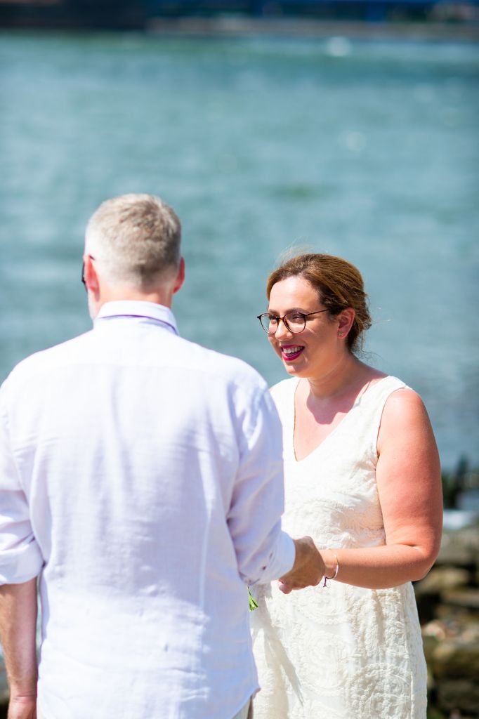 Brooklyn’s Main Beach — or Pebbles Beach — offers picturesque views of the Manhattan skyline for your wedding ceremony.